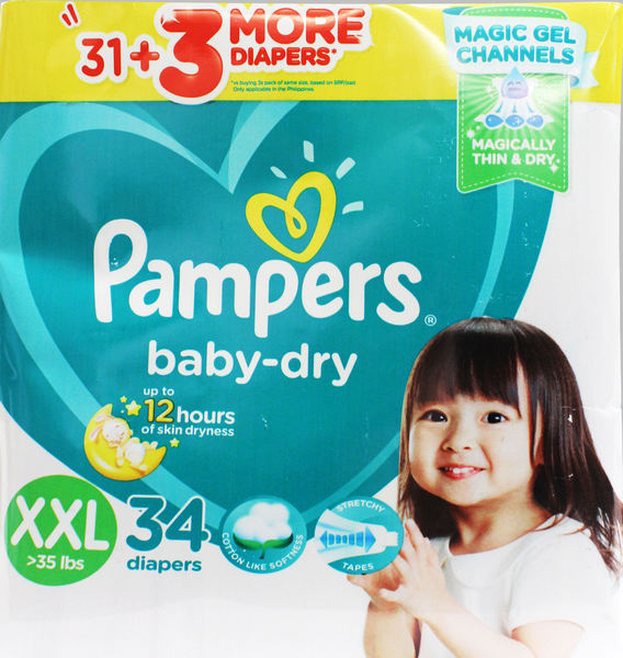 pampers baby dry xxl price